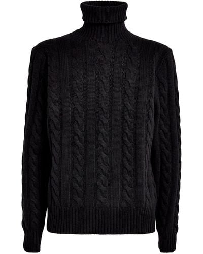 Polo Ralph Lauren Wool-cashmere Cable-knit Sweater - Black
