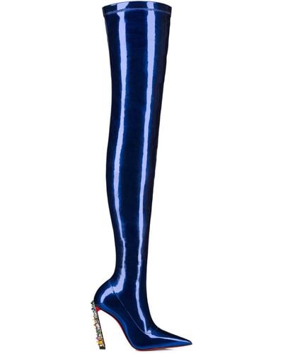 Christian Louboutin X Marvel Cosmic Alta Boots 100 - Blue