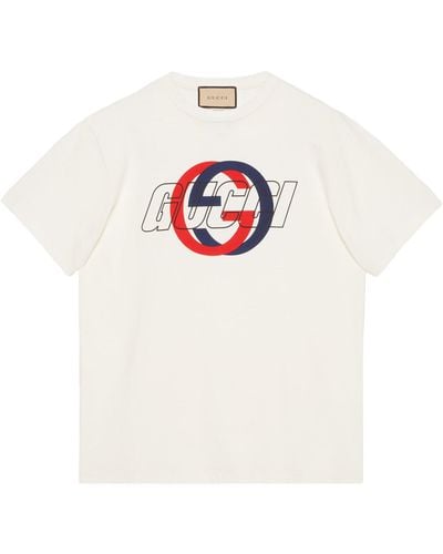 Gucci Brand-print Crewneck Cotton-jersey T-shirt - White