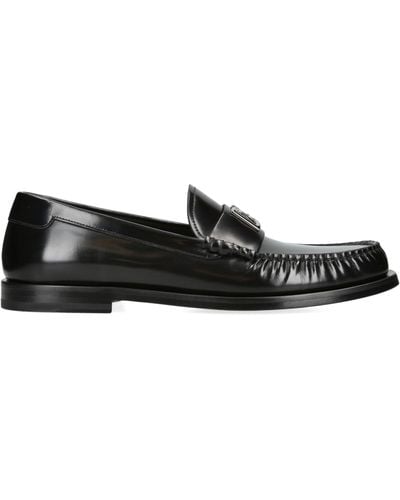 Dolce & Gabbana Leather Dg Loafers - Black