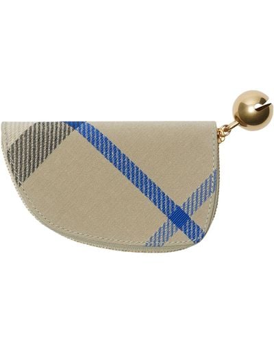 Burberry Leather Shield Coin Purse - Blue