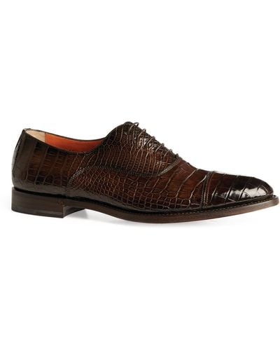 Santoni Crocodile Leather Oxford Shoes - Multicolor