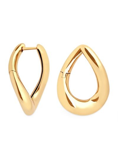 Astrid & Miyu Gold-plated Silver Molten Hoop Earrings - Metallic
