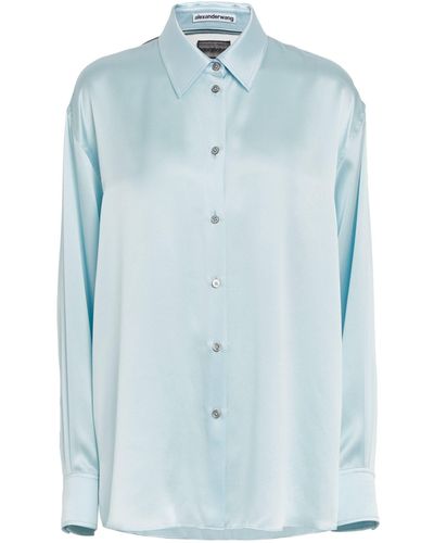 Alexander Wang Silk Cut-out Shirt - Blue