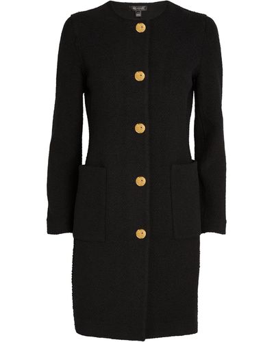 St. John Tweed Single-breasted Coat - Black