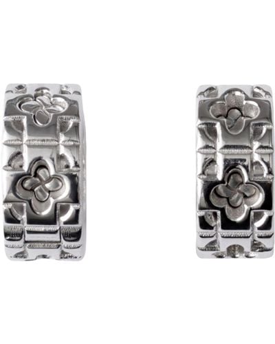 Burberry Rose Hoop Earrings - Metallic
