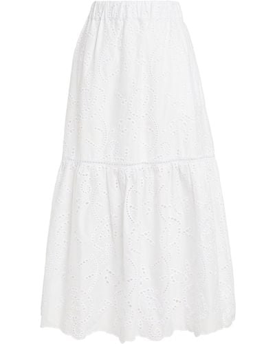 MAX&Co. Broderie Anglaise Midi Skirt - White