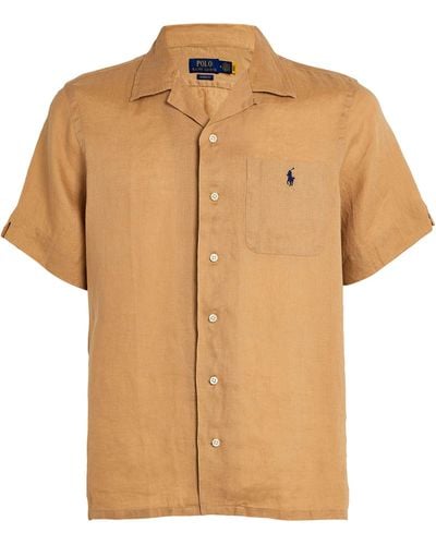 Polo Ralph Lauren Linen Clady Polo Shirt - Natural