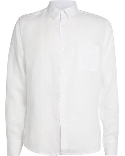 Derek Rose Linen Monaco Shirt - White