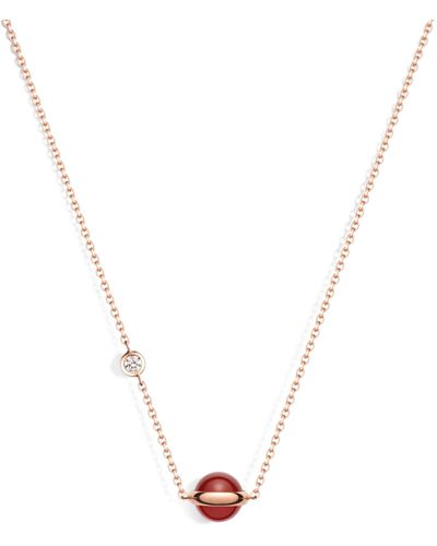 Piaget Rose Gold And Carnelian Possession Necklace - Metallic