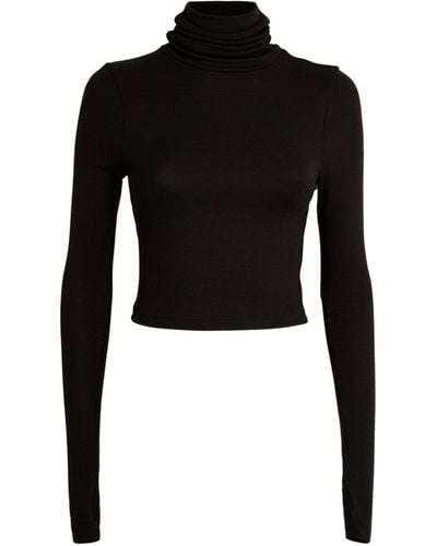 Splits59 Cropped Jackson Rollneck Sweater - Black