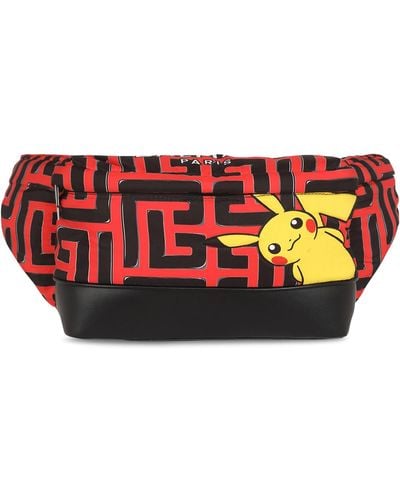 Balmain X Pokémon Monogram Belt Bag - Red