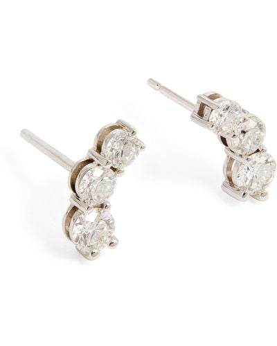 Melissa Kaye White Gold And Diamond Aria Stud Earrings - Metallic