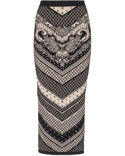Balmain Knitted Midi Skirt - Grey