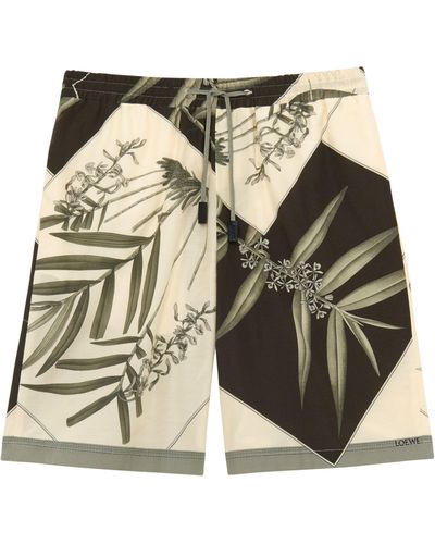 Loewe X Paula's Ibiza Silk-blend Shorts - Natural