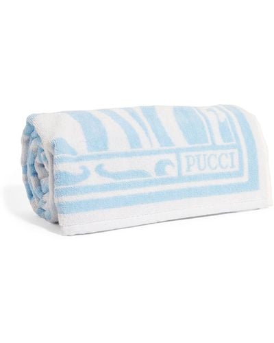 Emilio Pucci Pucci Cotton Beach Towel - Blue