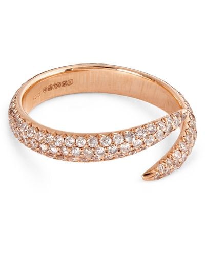 Eva Fehren Rose Gold And Diamond Wrap Claw Ring (size 3.5) - Metallic