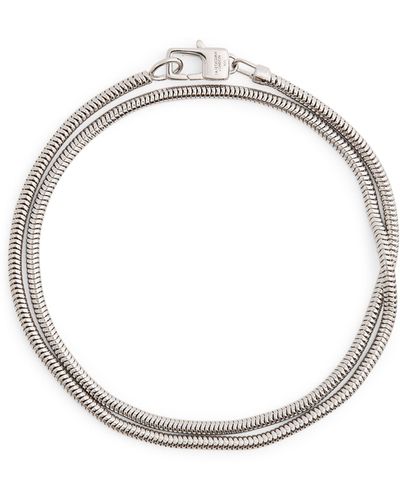 Tateossian Rhodium-plated Sterling Silver Serpente Bracelet - Metallic