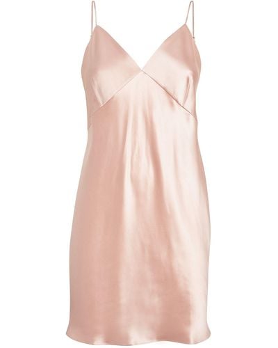 Olivia Von Halle Silk Xena Slip Dress - Pink
