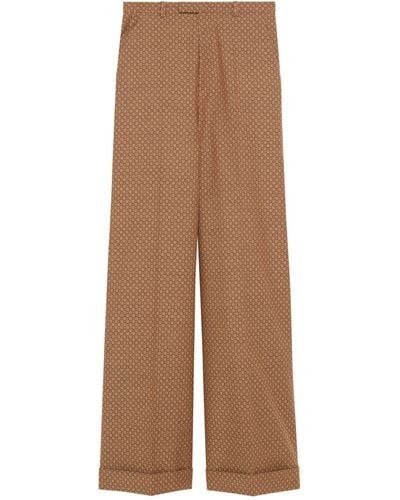 Gucci Wool-blend Square G Trousers - Brown