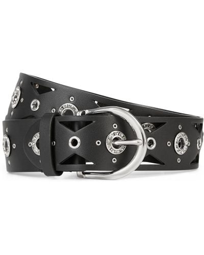 The Kooples Leather Studded Belt - Black