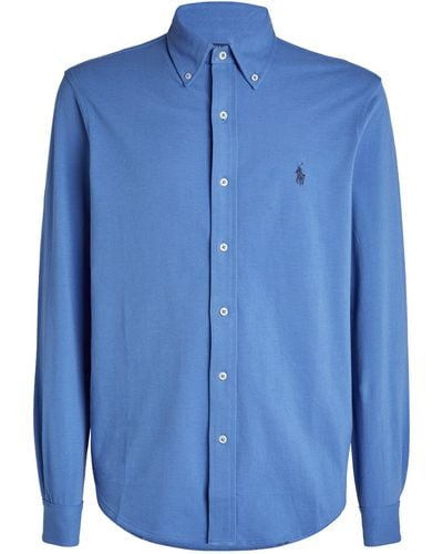 Polo Ralph Lauren Cotton Featherweight-mesh Shirt - Blue