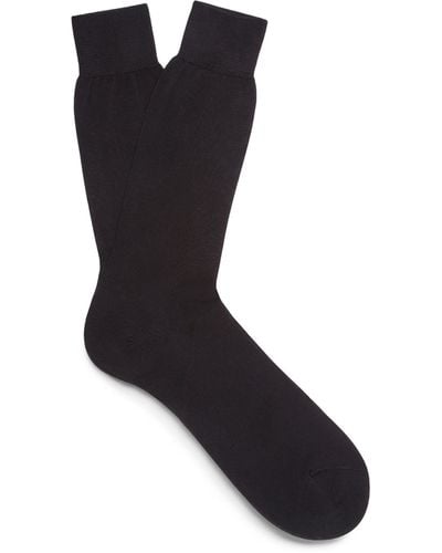 Zegna Filoscozia Cotton Chiffon Socks - Black
