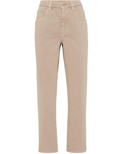 Brunello Cucinelli High-rise Straight Jeans - Natural