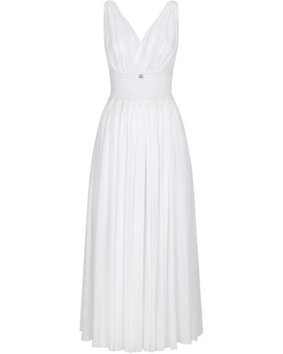 Dolce & Gabbana Silk Dg Millennials Midi Dress - White