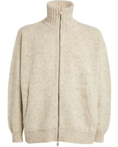 Begg x Co Cashmere Zip-up Sweater - Natural