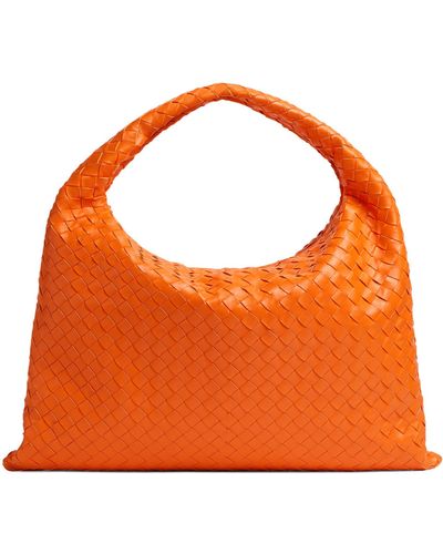 Bottega Veneta Large Leather Hop Shoulder Bag - Orange