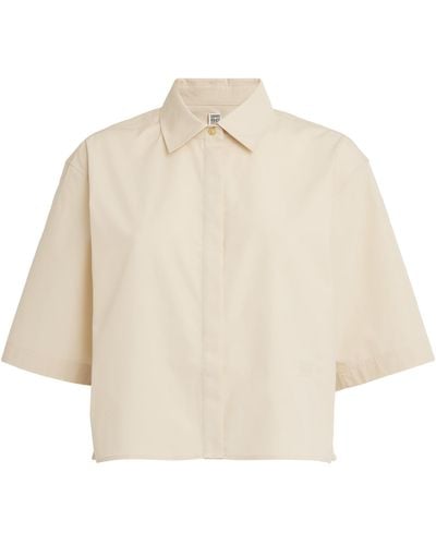 Totême Organic Cotton Cropped Shirt - Natural
