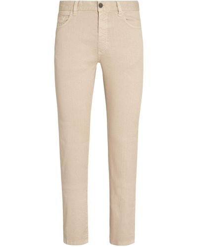 Zegna Linen-cotton Roccia Slim Jeans - Natural