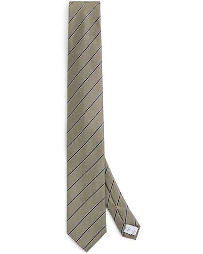 Eton Silk Striped Tie - Green