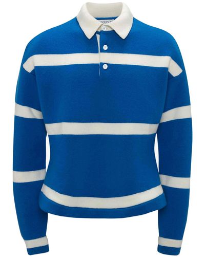 JW Anderson Striped Polo Sweater - Blue