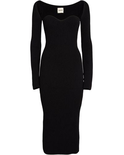 Khaite Beth Midi Dress - Black
