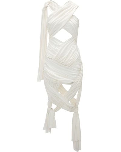 JW Anderson Cotton-blend Midi Wrap Dress - White