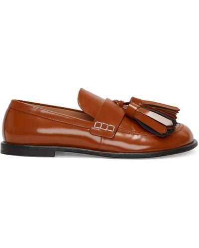JW Anderson Patent Leather Tassel Loafers - Brown