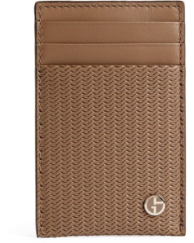 Giorgio Armani Embossed-leather Card Holder - Brown