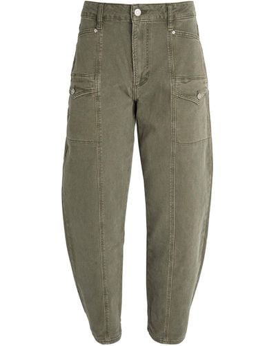 PAIGE Alexis High-rise Straight Cargo Jeans - Green