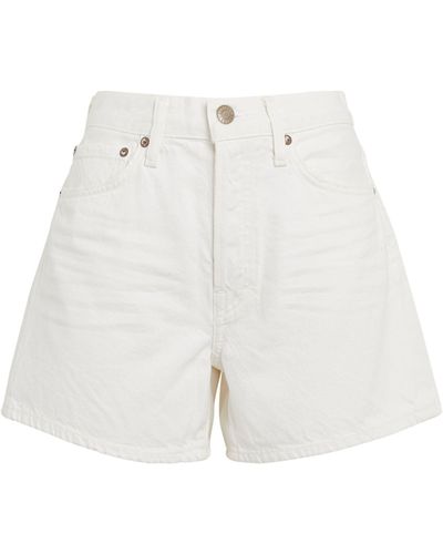 Agolde Parker Denim Shorts - White