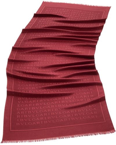 BVLGARI Silk Logo Scarf - Red