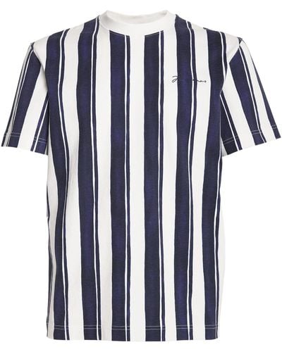 Jacquemus Cotton Striped T-shirt - Blue