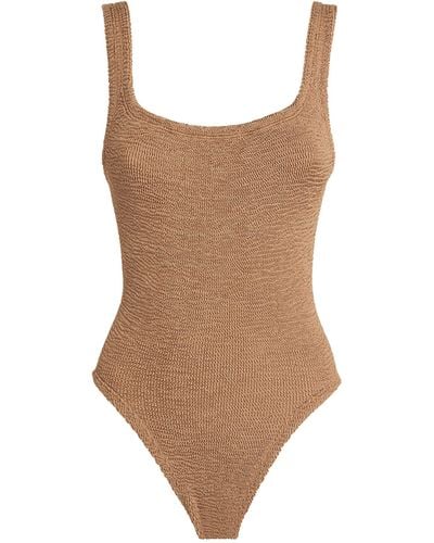 Hunza G Square-neck Swimsuit - Brown
