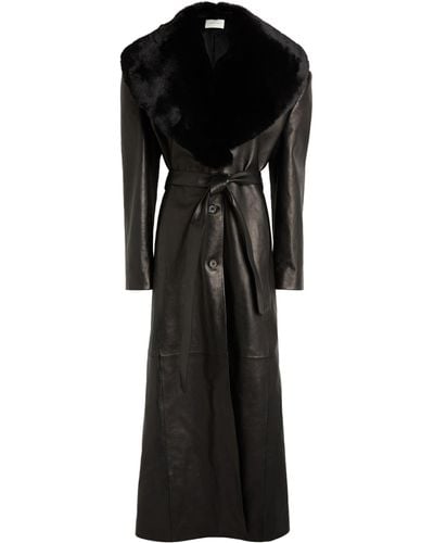 Magda Butrym Leather Longline Coat - Black