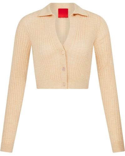 Cashmere In Love Wool-cashmere Cropped Callen Cardigan - White