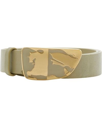 Burberry Leather Shield Belt - Natural