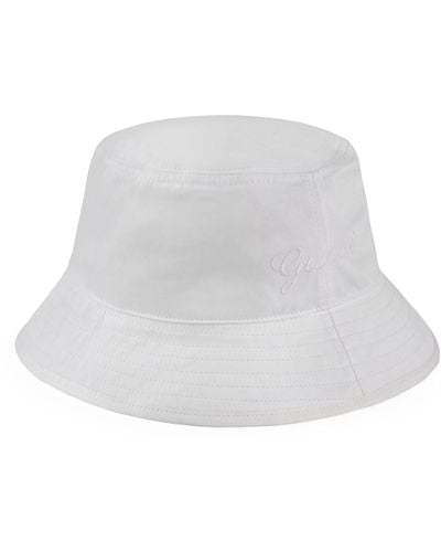 Gucci Cotton Embroidered Logo Bucket Hat - White