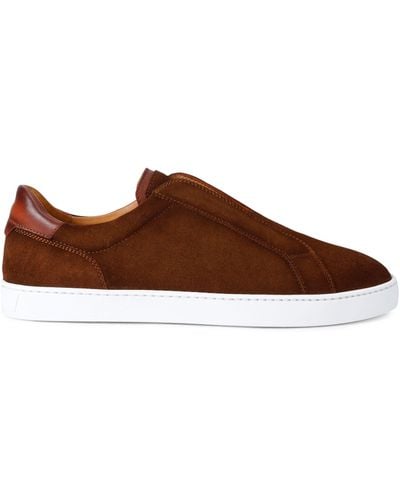 Magnanni Leather Laceless Trainers - Brown