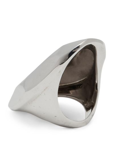 Alexander McQueen Elongated Faceted Ring - Metallic